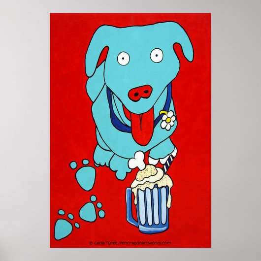 "SCHNOOK'S ROOT BEER FLOAT" Dog Art Print (Voorkant)