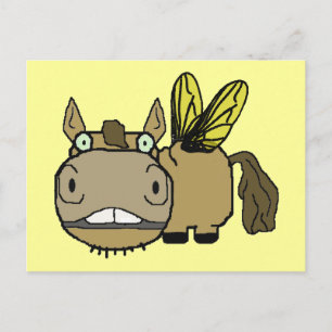 Schnozzle Horse Horsefly Cartoon Briefkaart