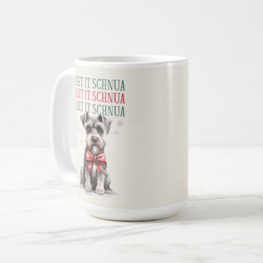 Schnuazer Funny Dog Pun Christmas Coffee Mok (Voorkant links)