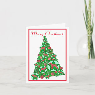 Schnuazer-hond Silhouet Kerstboom Witte kaart