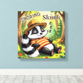 Schnurkende Stinkdier | Cute Cartoon Kinderkamer K Canvas Afdruk (Insitu (Houten vloer))