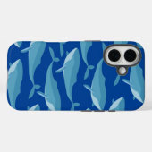 Schoal Walvissen Zwemmend Donkerblauw Case-Mate iPhone Case (Achterkant (horizontaal))
