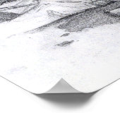 Schoctuur in witte marmer poster (Hoek)