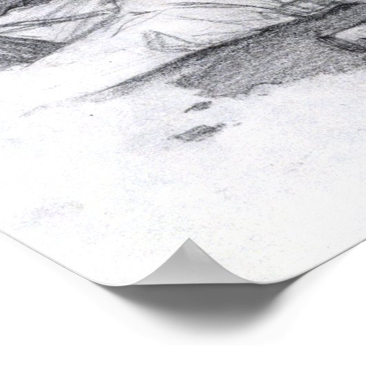 Schoctuur in witte marmer poster (Hoek)