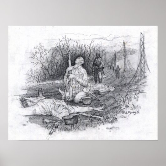 Schoctuur in witte marmer poster (Voorkant)