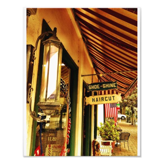 Schoefijzer en een haircut foto afdruk (Voorkant)