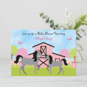 schoeisel met Barn Horse Baby Shower-uitvindingen Kaart (Staand voorkant)