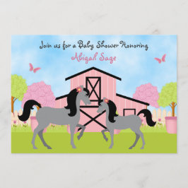 schoeisel met Barn Horse Baby Shower-uitvindingen Kaart