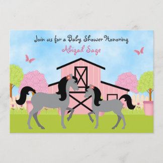 schoeisel met Barn Horse Baby Shower-uitvindingen Kaart