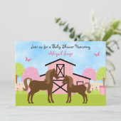 schoeisel met Barn Horse Baby Shower-uitvindingen Kaart (Staand voorkant)
