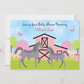  schoeisel met Barn Horse Baby Shower-uitvindingen Kaart (Voorkant)