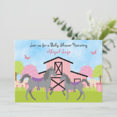 schoeisel met Barn Horse Baby Shower-uitvindingen Kaart (Staand voorkant)