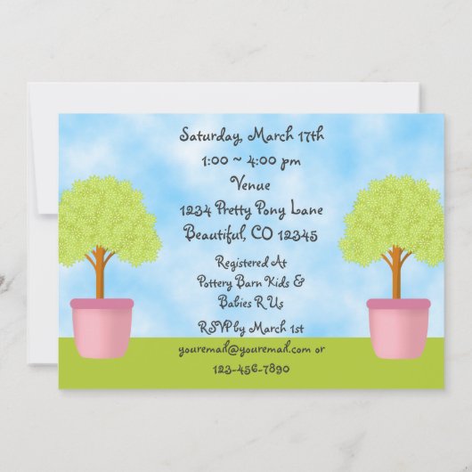  schoeisel met Barn Horse Baby Shower-uitvindingen Kaart (Achterkant)