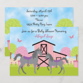 schoeisel met Barn Horse Baby Shower-uitvindingen Kaart (Voorkant / Achterkant)