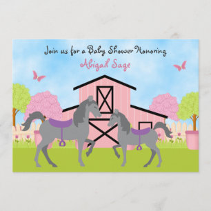 schoeisel met Barn Horse Baby Shower-uitvindingen Kaart