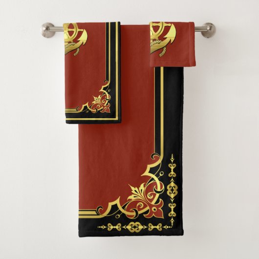 Schoel-/ankerbaksteen/goud van het zeeschip bad handdoek (Insitu)