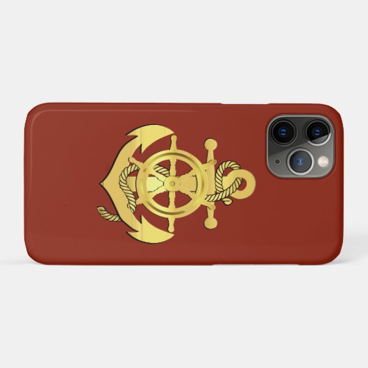 Schoel-/ankerbaksteen/goud van het zeeschip Case-Mate iPhone case (Achterkant (horizontaal))