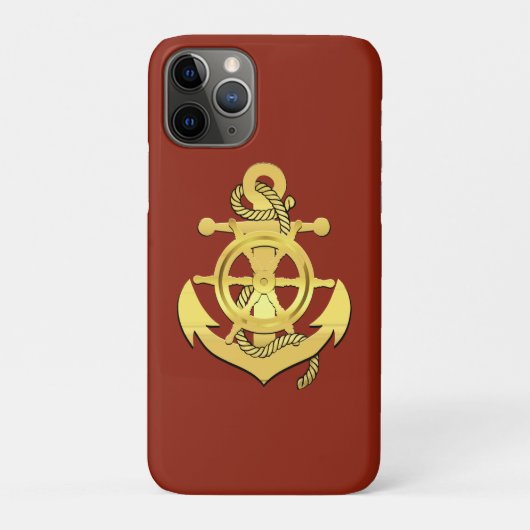 Schoel-/ankerbaksteen/goud van het zeeschip Case-Mate iPhone case (Achterkant)