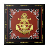 Schoel-/ankerbaksteen/goud/zilver Tegeltje (Voorkant)