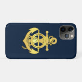 Schoel/ankerjager — blauw/goud Case-Mate iPhone case (Achterkant (horizontaal))