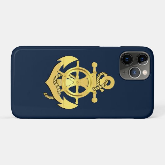 Schoel/ankerjager — blauw/goud Case-Mate iPhone case (Achterkant (horizontaal))