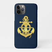 Schoel/ankerjager — blauw/goud Case-Mate iPhone case (Achterkant)