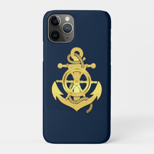 Schoel/ankerjager — blauw/goud Case-Mate iPhone case (Achterkant)