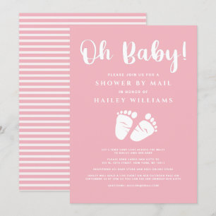 Schoel per e-mail Oh Baby Girl Feet Roze White Kaart