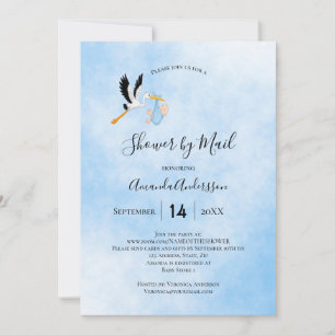 Schoel per post-ooievaar blauwe hemel kaart