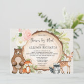 Schoel per postmeisje baby shower bosgrond kaart (Staand voorkant)