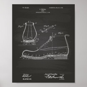 Schoen 1906 Patent Art Chalkboard Poster