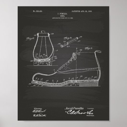 Schoen 1906 Patent Art Chalkboard Poster (Voorkant)