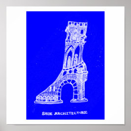 Schoen Architectuur Kunst Print Blauwdruk Stijl