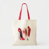 Schoen, Champagne en het Hart van de Stiletto van Tote Bag (Voorkant)