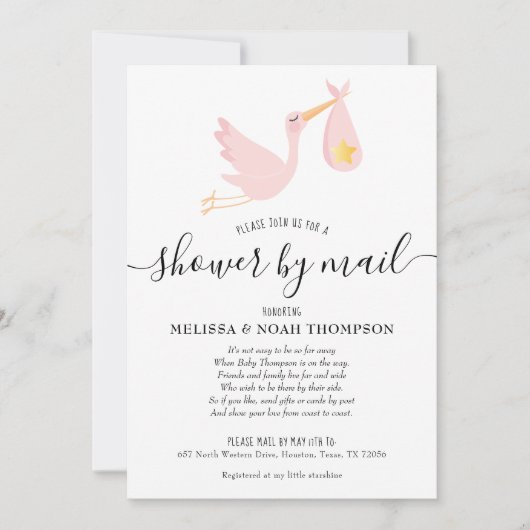 Schoen door Mail Sprinkle Pink Baby Girl Kaart (Voorkant)