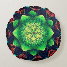 Schoen en groengroenachtige digitale bloem boven r rond kussen