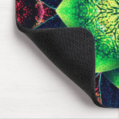 Schoen en roestgroene virtuele bloem op koraal muismat (Hoek)