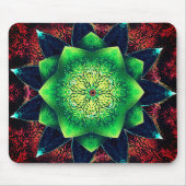 Schoen en roestgroene virtuele bloem op koraal muismat (Voorkant)