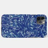 Schoen getextureerd metallisch blauw Case-Mate iPhone case (Achterkant (horizontaal))