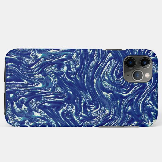 Schoen getextureerd metallisch blauw Case-Mate iPhone case (Achterkant (horizontaal))