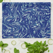 Schoen getextureerd metallisch blauw theedoek (Gevouwen)