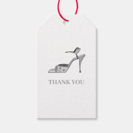 Schoen Hoge Hak Illustratie Mode Dank Je Cadeaulabel (Voorkant)