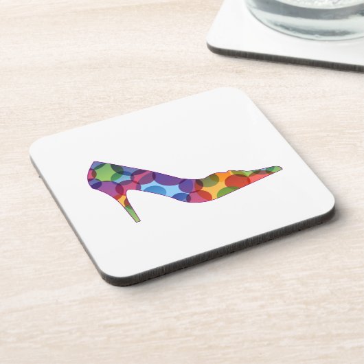 Schoen met kleurrijke cirkels drankjes onderzetter (Linkerzijde)