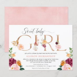 Schoen per post voor een meisje met roos gouden br kaart