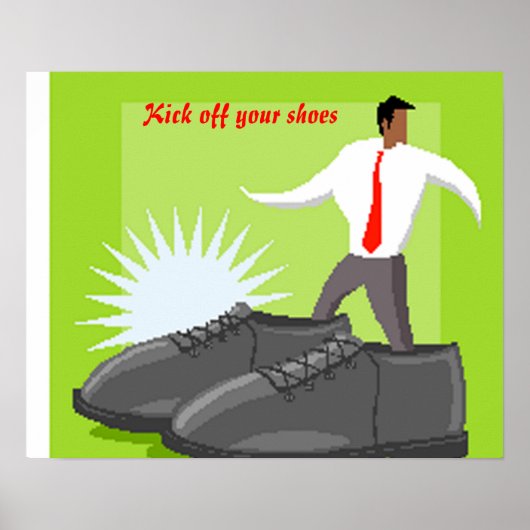 Schoen poster-kick off je schoenen poster (Voorkant)