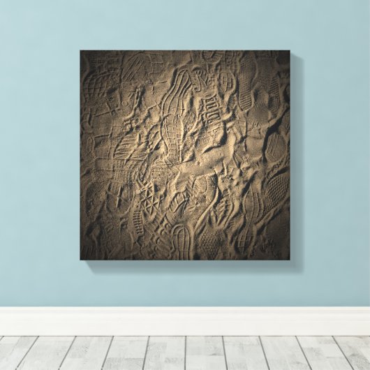 Schoen prints in het Zand (Insitu (Houten vloer))