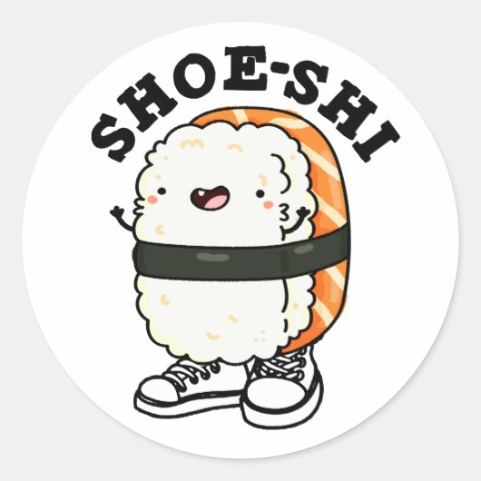 Schoen-shi Grappige Sushi Pun Ronde Sticker (Voorkant)