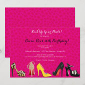 SCHOEN THEMA Uitnodiging - Verjaardag of elke gele (Voorkant / Achterkant)