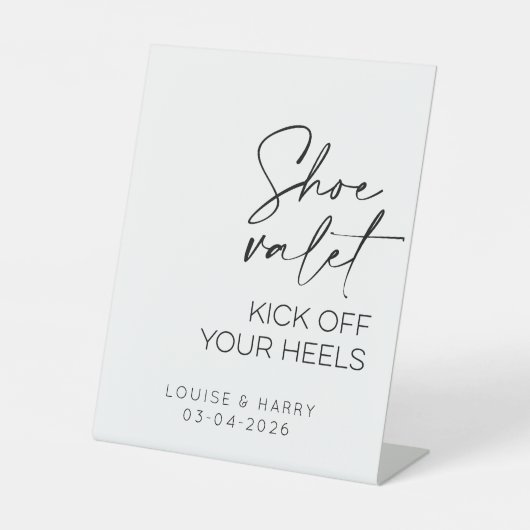 Schoen Valet Beach bruiloft Reclamebord Met Voetstuk (Voorkant)