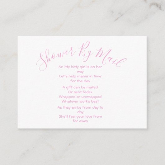 Schoen van Mail Baby Girl Pink Informatiekaartje (Voorkant)